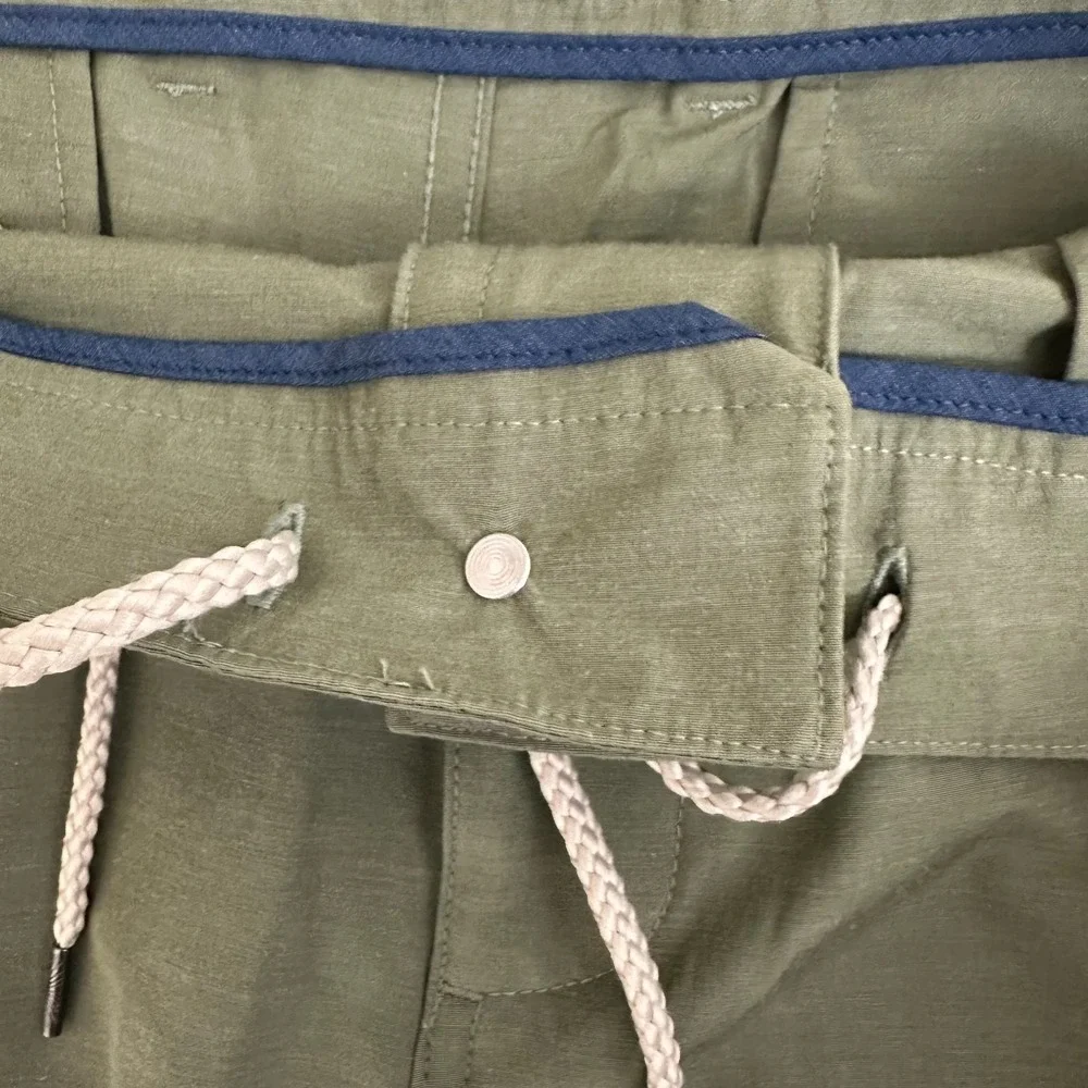 Faherty Brand All Day Shorts Sage Green Stretch Internal Drawstring Mens 36